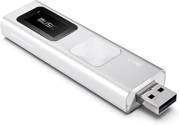 iriver艾利和t9mp3播放器银色4gb简洁时尚铝合金材质可伸缩式直插usb